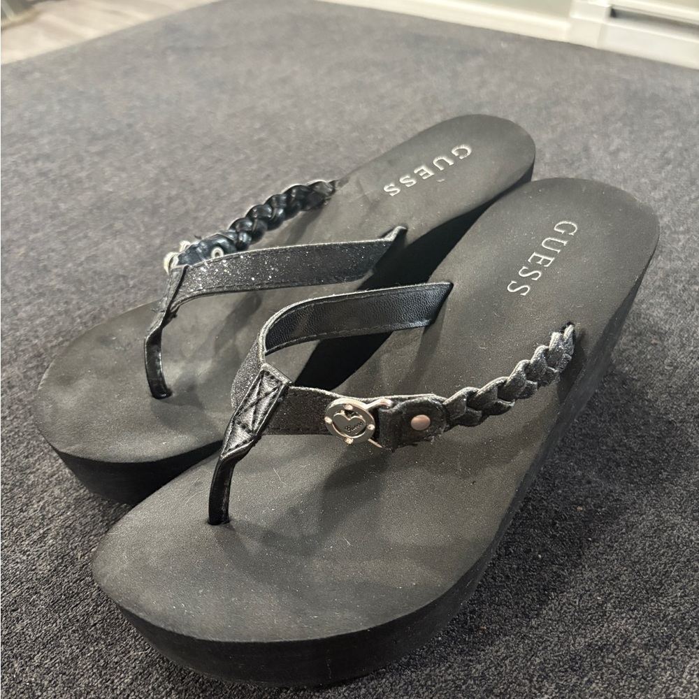 Guess Black Sandals with Embellished Straps